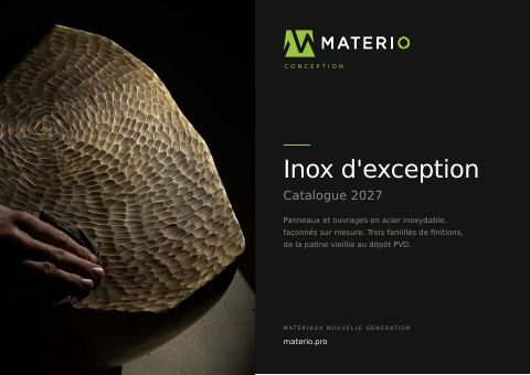 Couverture — Catalogue MATERIO CONCEPTION 2027 — inox d'exception