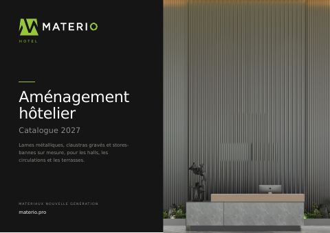 Couverture — Catalogue MATERIO HOTEL 2027 — aménagement hôtelier