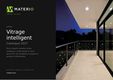 Couverture — Catalogue MATERIO SMART GLASS 2027 — vitrage intelligent