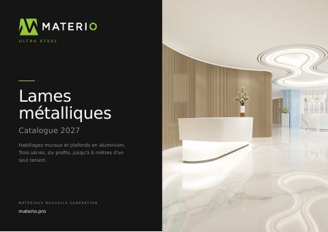 Couverture — Catalogue MATERIO ULTRA STEEL 2027 — lames métalliques